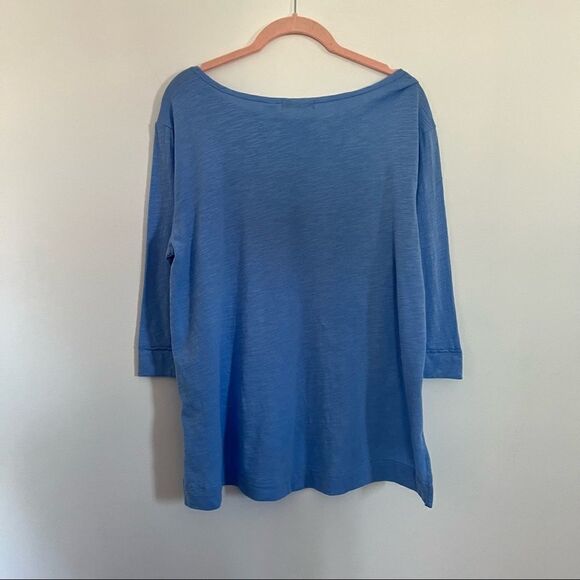 NEW ✨ Habitat Cuffed Boat-Neck Top In Vista Blue Small - Picture 9 of 9
